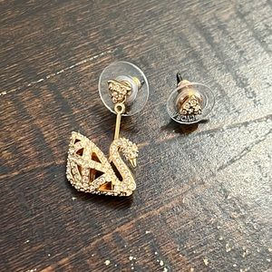 Swarovski Swan Earrings Asymmetrical